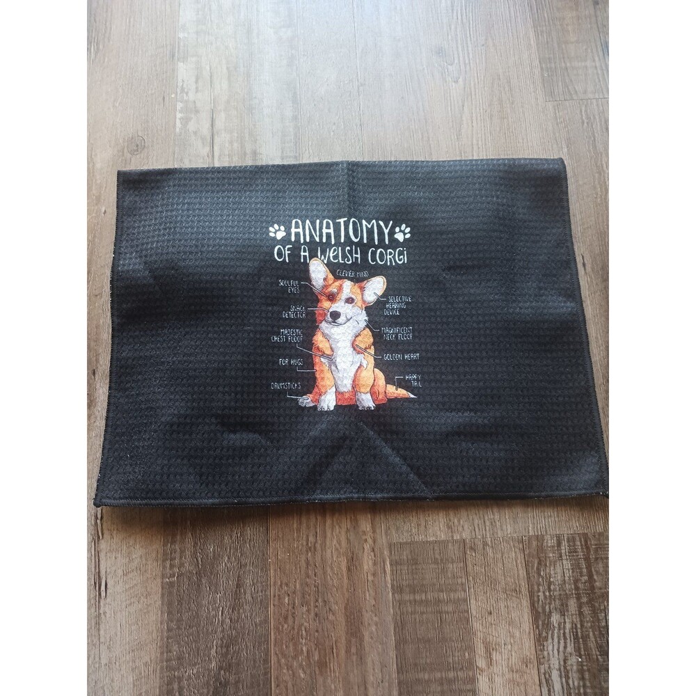 Anatomy of a Welsh Corgi Waffle Dish Towel
